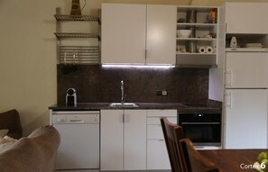 Kjøleskap, mikrobølgeovn, kokeplater og oppvaskmaskin