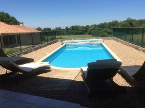 Outdoor pool, a heated pool -  Cottage with Heated Salt water pool in private & peaceful setting. (Marthon)