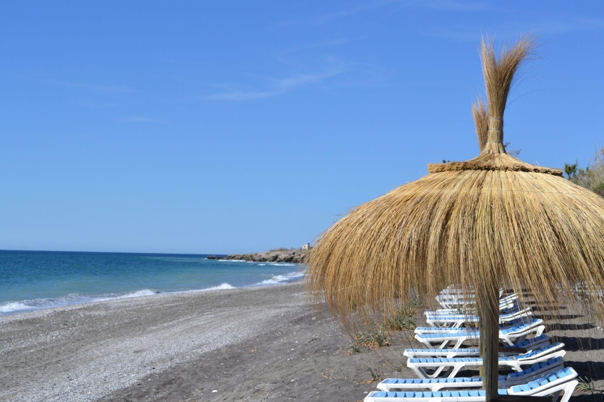 On the beach, beach towels