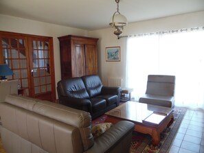 Fernseher, Kamin, DVD-Player, Bücher