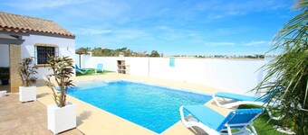 Private Pool, modern style, with barbecue grill, near to beach of Fuente del Gallo - Casa Angel -
