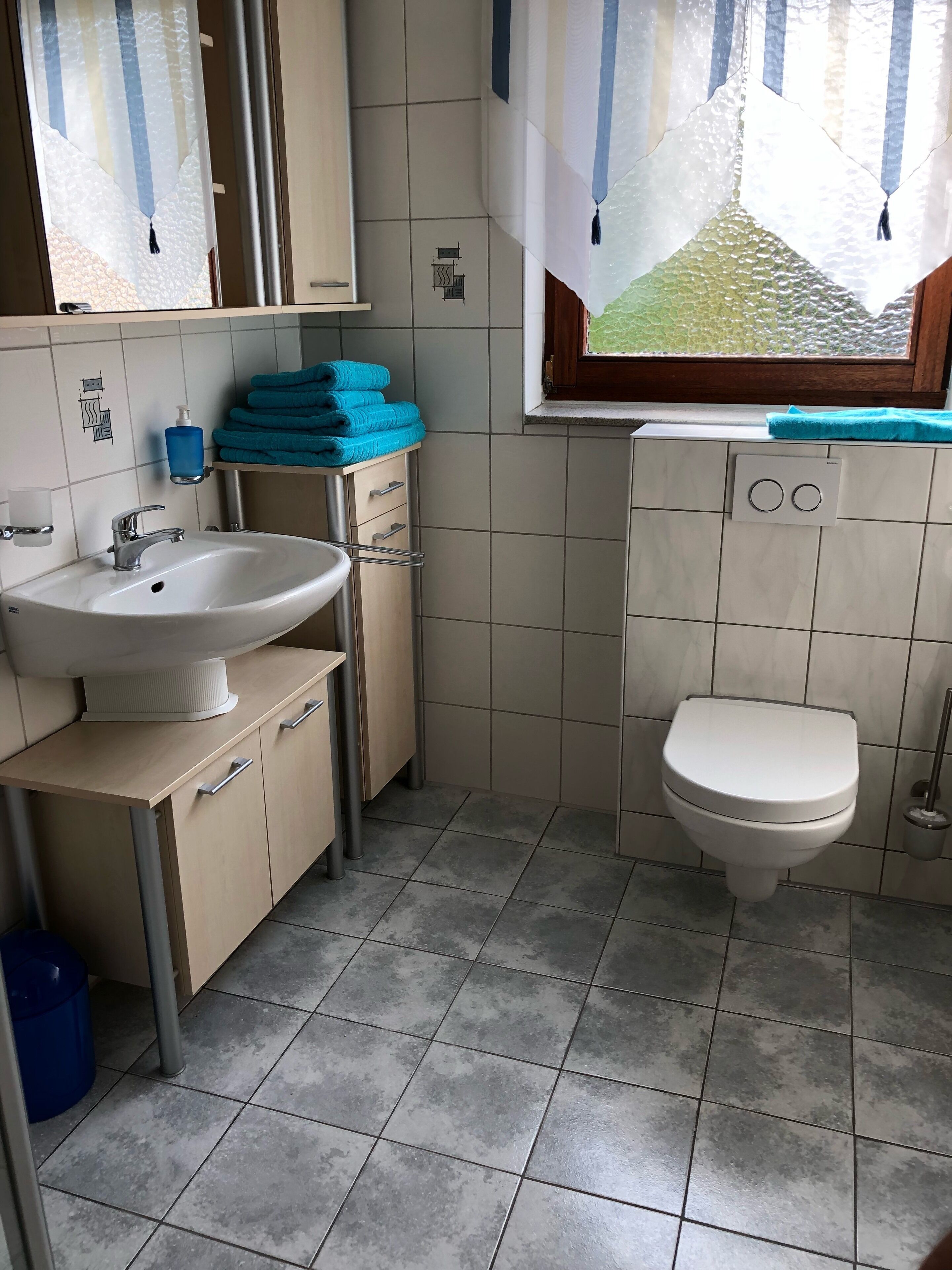 Dusche, Handtücher, Toilettenpapier