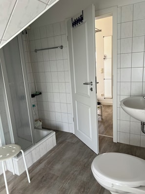 Dusch, hårtork och toalettpapper