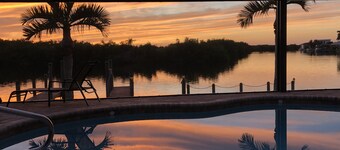 Enjoy the view to the nature reserve from your private pool & spa at Villa Amara