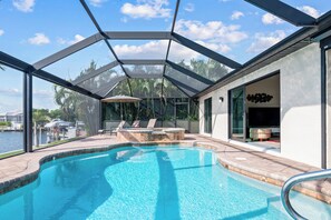 Outdoor pool, a heated pool