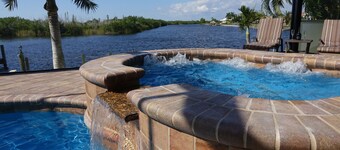 Enjoy the view to the nature reserve from your private pool & spa at Villa Amara