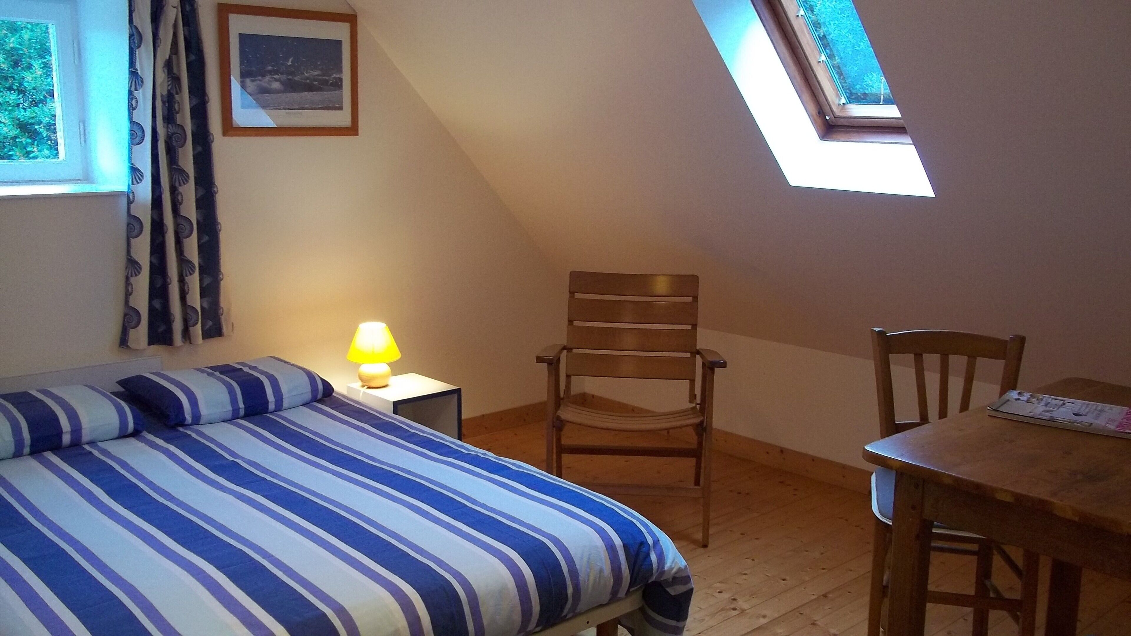 Character stone cottage in the village of Loctudy, enclosed garden