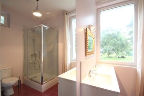 Bathtub, hair dryer, toilet paper