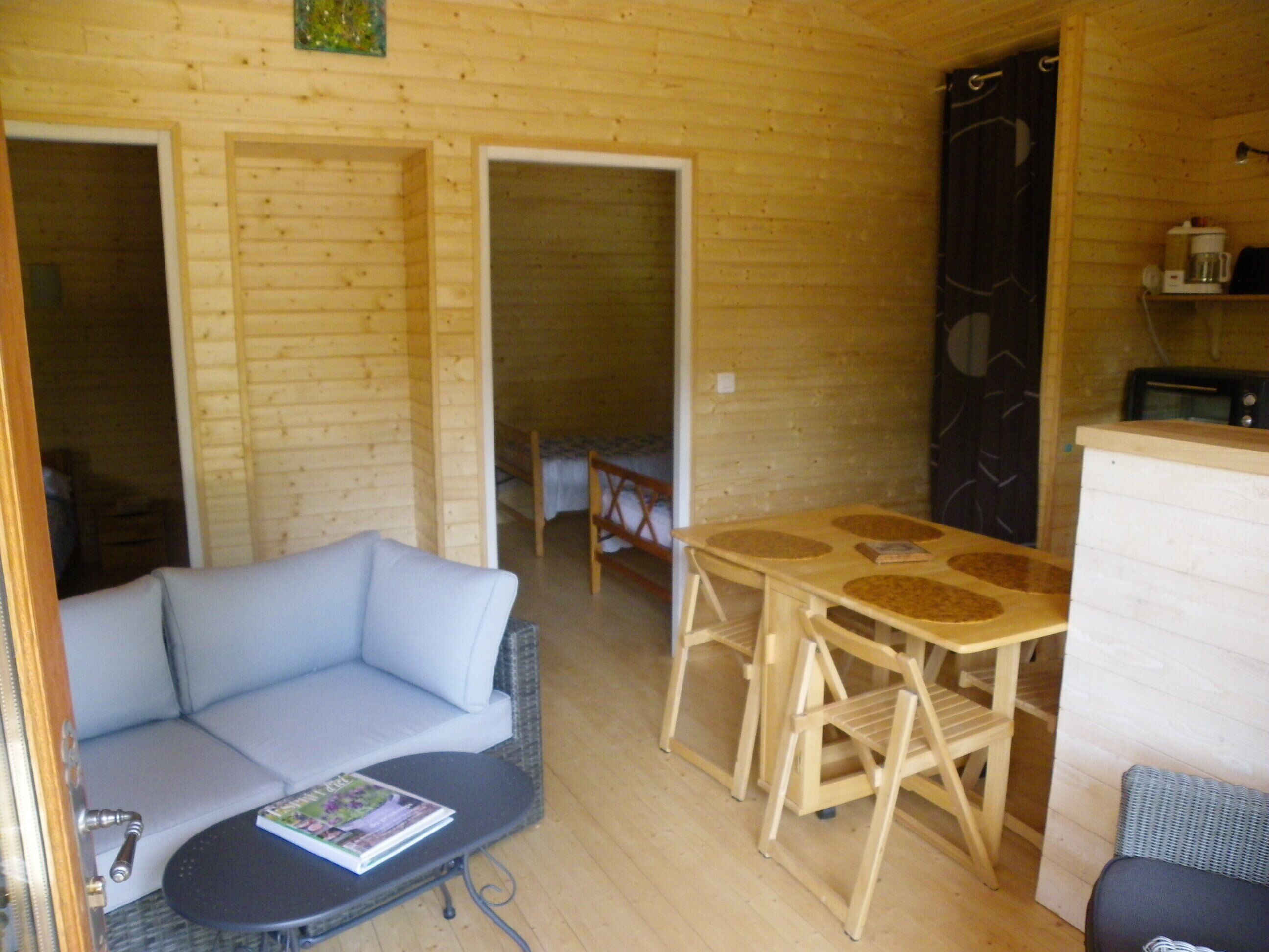 Wooden cottage on stilts