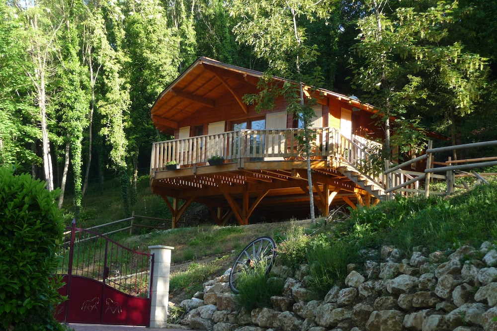Wooden cottage on stilts