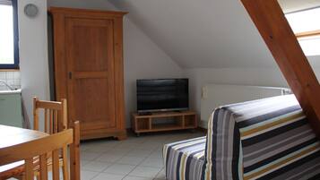 Télévision, baby-foot, table de tennis de table