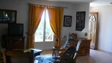 Televisión, reproductor de DVD y libros