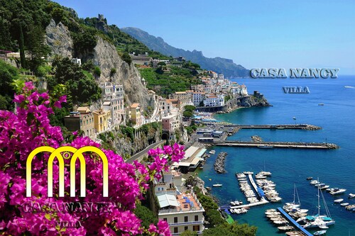 Appartement in villa à Amalfi, avec  vue sur la mer et la Cote, parking,wifi