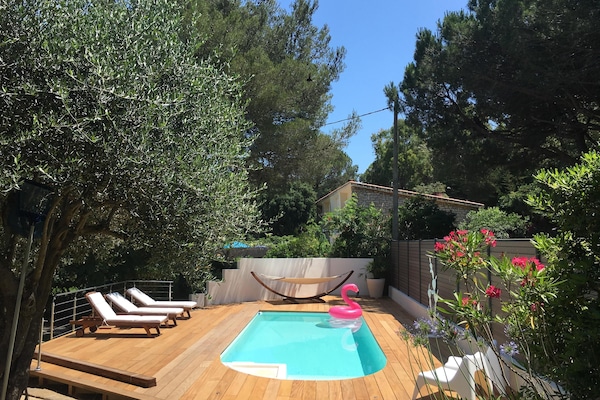 PISCINE avec alarme Nouvelle terrasse 80m2 en bois exotique
