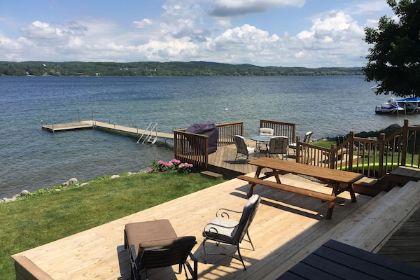 Decks for lounging and dining.