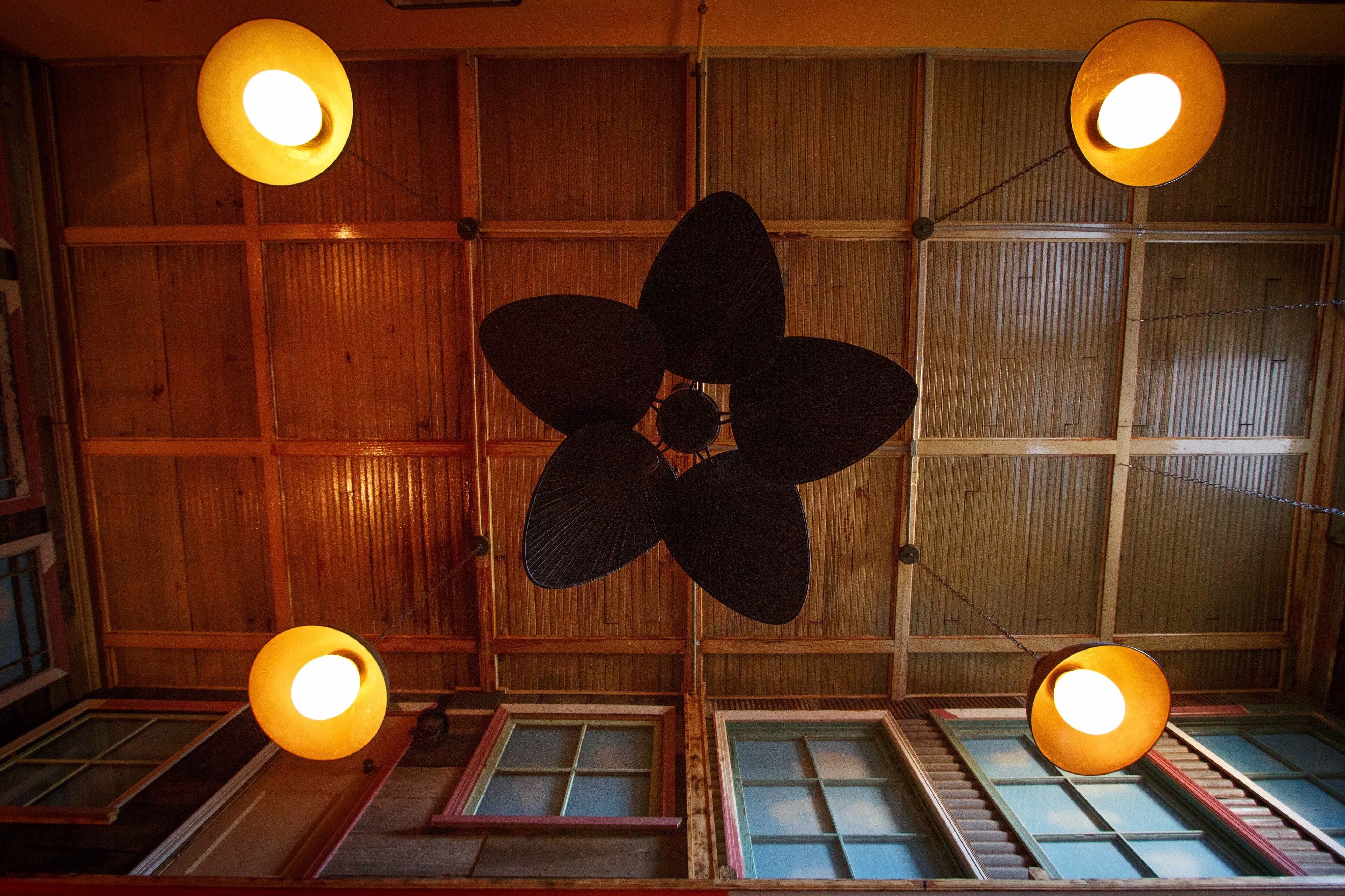 14 foot ceiling detail. These are the original beadboard ceiling from 1897.