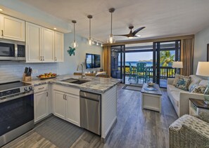 Fridge, microwave, oven, stovetop - JUST REMODELED! Beachfront Villa, 2 Bed/2 Bath, Building B (St. Thomas)
