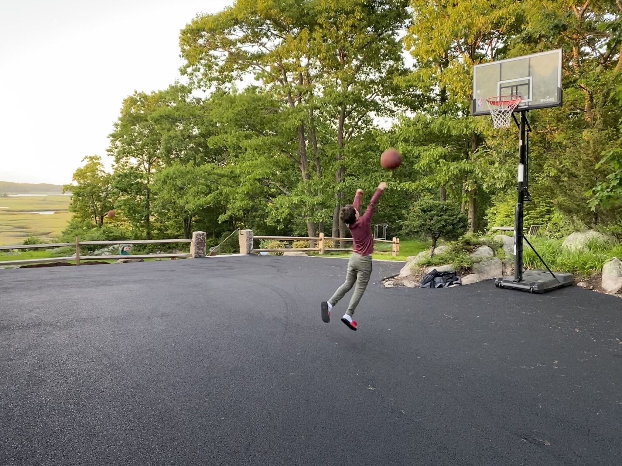 Play basketball on our driveway!