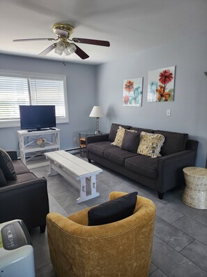 TV, fireplace, DVD player, stereo