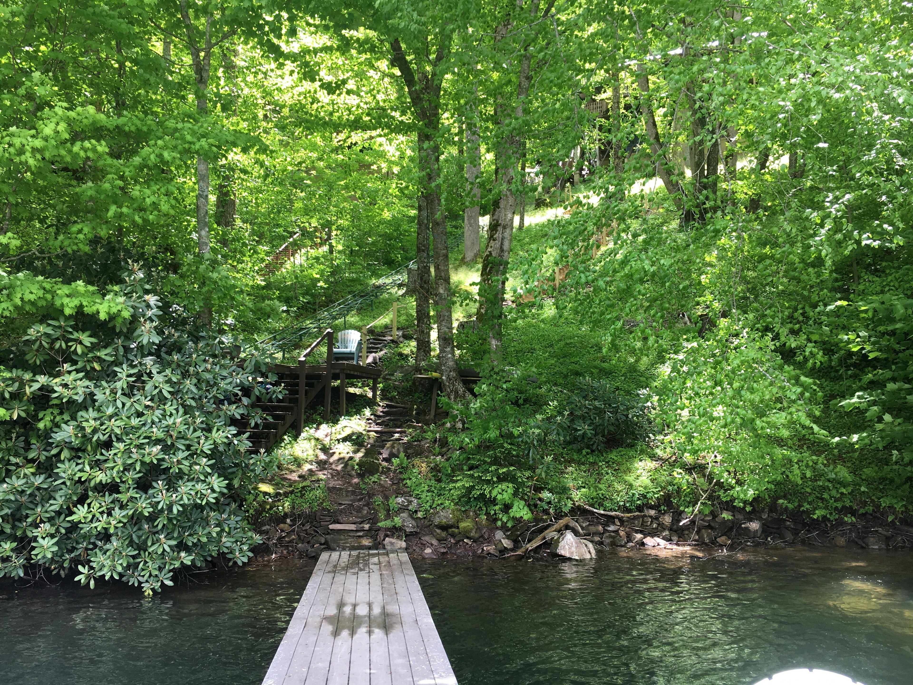 walkway from the dock to our shore