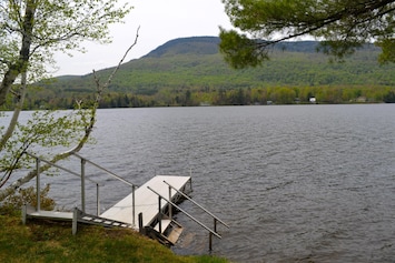 Dock, lake and Mt. Elmore