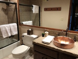 Combined shower/tub, hair dryer, towels, soap - Don't Miss This One!  Gorgeous, Upscale Mountain Retreat (Avon)