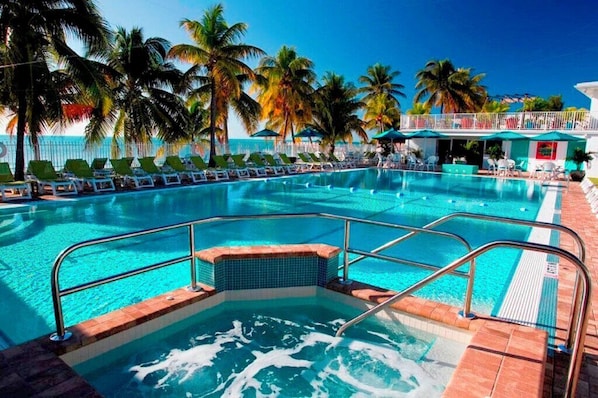 Outdoor pool, a heated pool