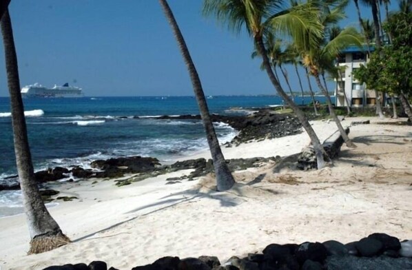 Playa en los alrededores, camastros y toallas de playa 