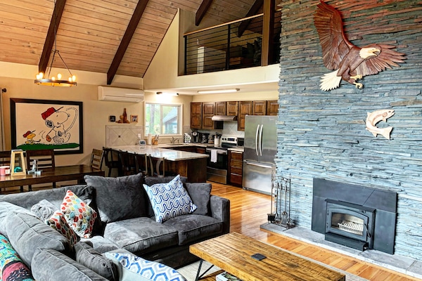 Smart-TV, Kamin, Hulu, DVD-Player