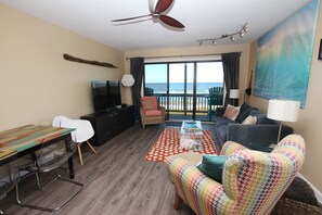 Televisión, reproductor de DVD, libros y videoteca