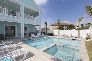 A heated pool - Upscale Beach Home with Private Pool & Hot Tub! Walk to Beach! (South Padre Island)