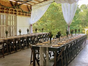 Outdoor banquet area