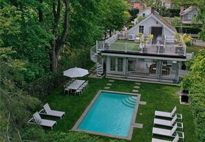 Piscine extérieure, piscine chauffée