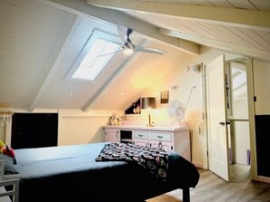 1 bedroom, blackout drapes, iron/ironing board, WiFi