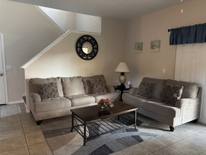 Smart TV, DVD player, books, video library