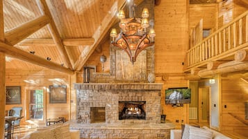Smart TV, fireplace, video games, DVD player