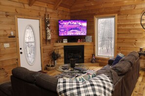 Televisio, takka, DVD-soitin