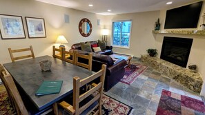 TV, fireplace, DVD player