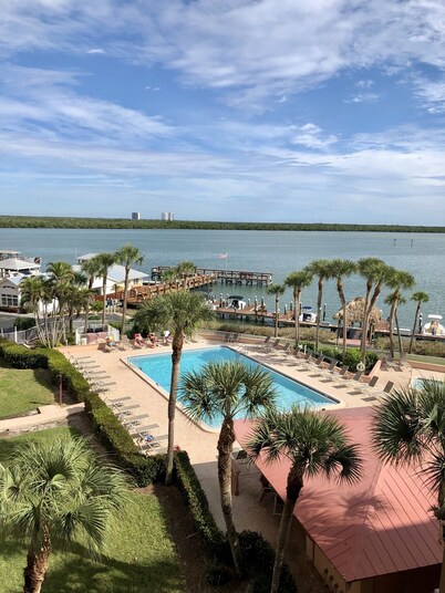 Water View of Marco Pass, Heated Pool & Marina-Newly Updated 5th Floor 1Br/1Ba
