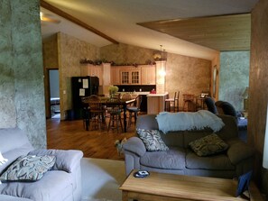 TV, fireplace, DVD player, video library