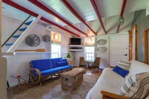 Smart TV, DVD player, video library, stereo