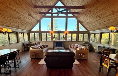 Spacious Forest View Prescott Cabin with Game Room, Large Deck & Family Friendly