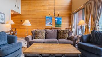 Smart TV, chimenea, reproductor de DVD y libros