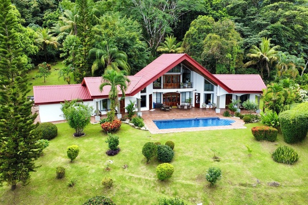 Our lovely home backed by the jungle