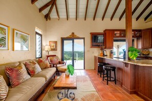 Smart TV, music library - GUESTS LOVE!! HUGE VIEW, 1-3 BR, pool, decks, gardens, styled comfort, privacy, (Coral Bay)