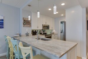 Fridge, microwave, oven, stovetop - Stunning Oceanfront 3rd Floor Condo with Panoramic Views (Virginia Beach)