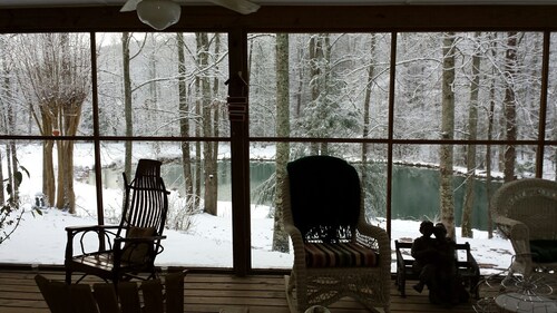 Waterfront cabin, treehouse embraced by 52 acre nature preserve and USFS