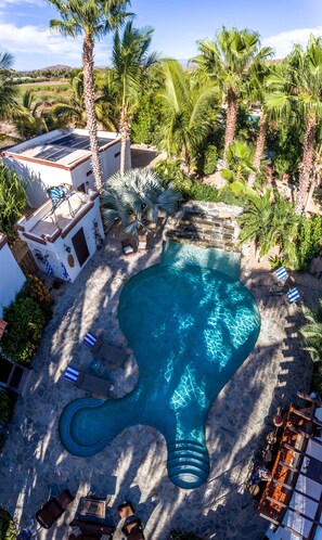 Outdoor pool, a heated pool - Casa CascadaCerritos View casita  private pool oasis mins to the beach 
est 2012 (El Pescadero)