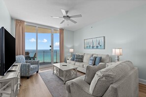 TV, DVD player, stereo - 2 Bedrooms in Aqua Resort - Remodeled with amazing views! Beach chairs included! (Panama City Beach)