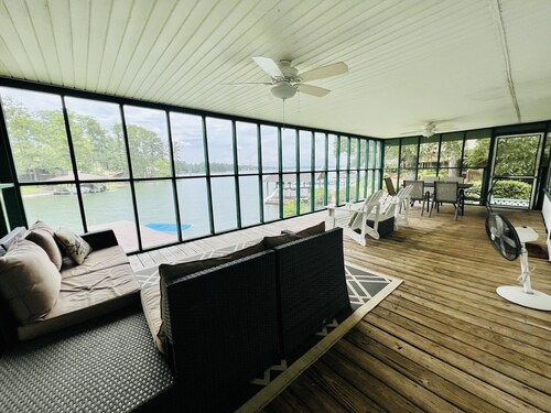 Lake Front Cabin W/ Screened-in Porch and personal dock - Close for Auburn games